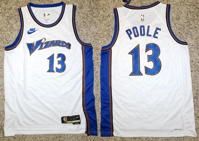 Men's Washington Wizards #13 Jordan Poole White Classic Stitched Jersey Men's Washington Wizards #13 Jordan Poole White Classic Stitched Jersey